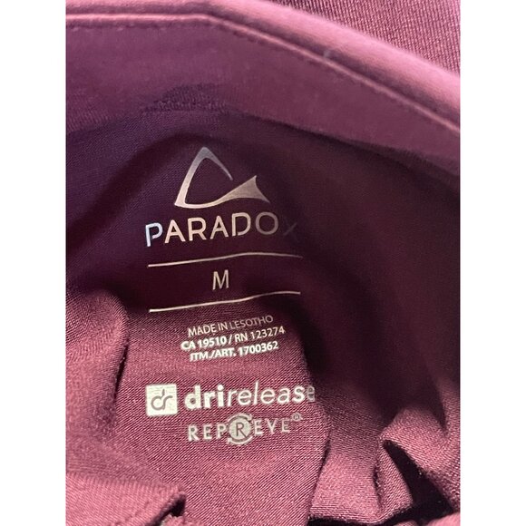 Paradox 1/4 zip pullover athletic top womens medium burgandy merino wool blend - Picture 6 of 8
